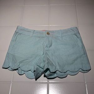 Lilly Pulitzer Aqua Seersucker Buttercup Shorts